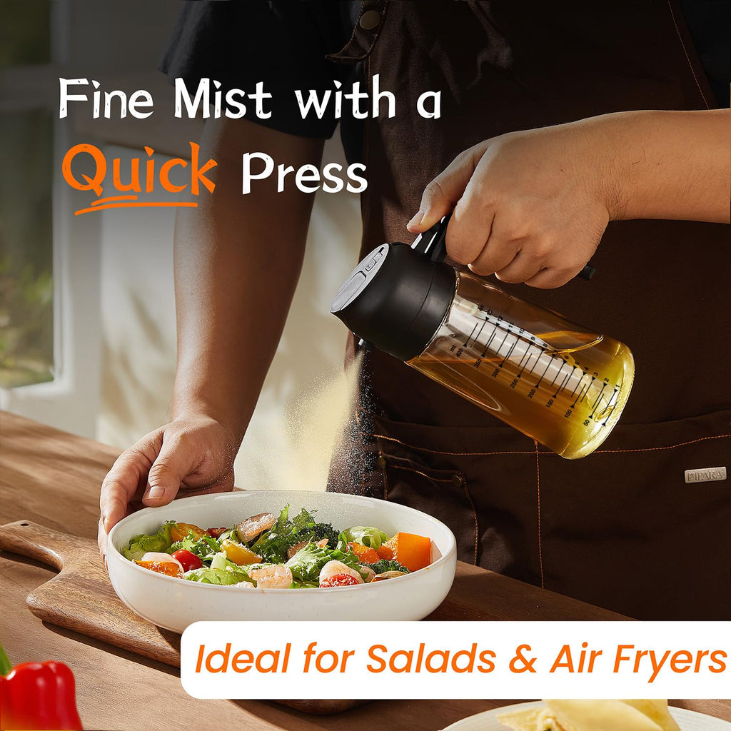 Olive Oil Spray Bottle - 2 in 1 Olive Oil Dispenser Bottle for Kitchen