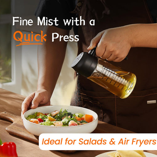 Olive Oil Spray Bottle - 2 in 1 Olive Oil Dispenser Bottle for Kitchen